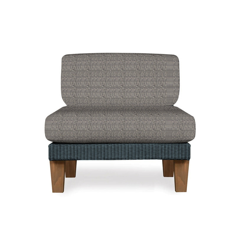 Catalina Outdoor Teak Lounge Chair, Rumba Stonewashed, Ivory