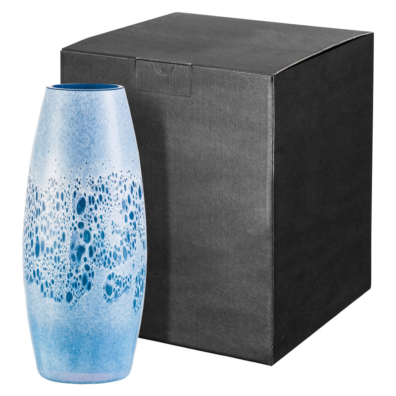 Gaven Glass Table Vase, Blue / White / Grey
