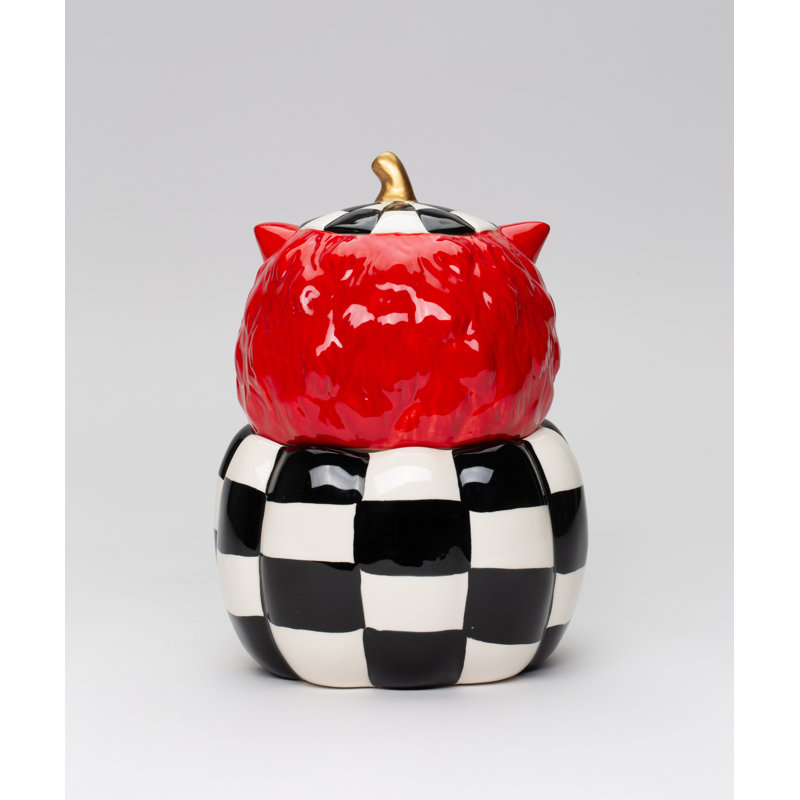 Checkerboard Owl Candy Jar