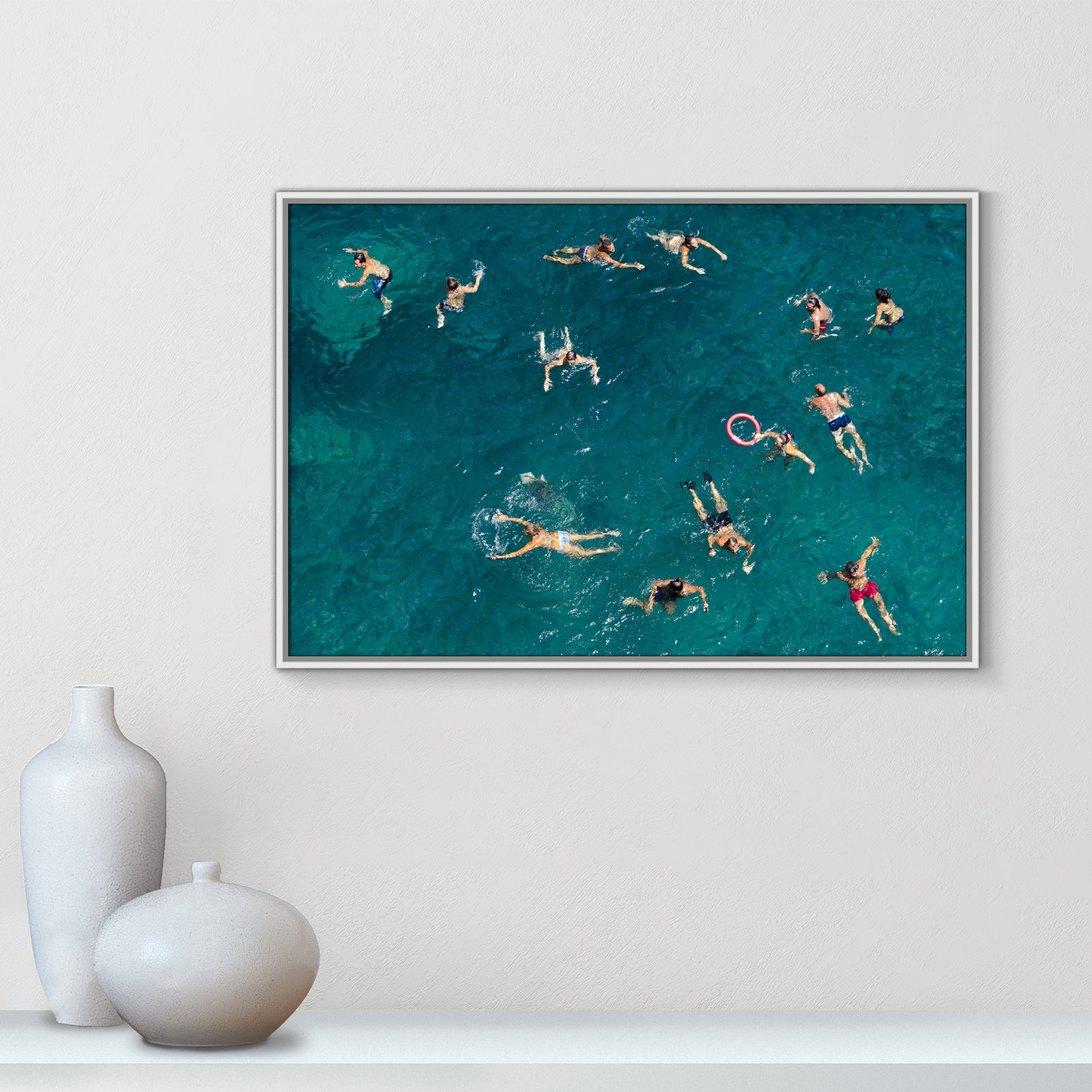 White Framed Canvas, 25.5" H x 37.5" W x 2" D