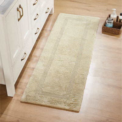 Niculaie 100% Cotton Tufted Reversible Machine Washable Super Absorbent Bathroom Rug
