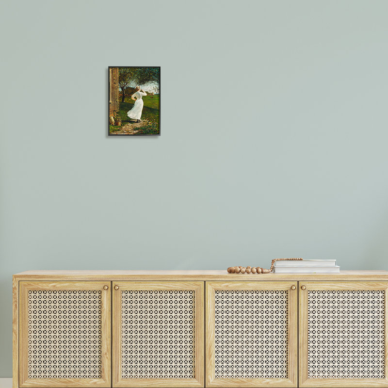 Femme classique instrument rustique, Giclée encadrée noir minuit, H 14 po x l 11 po x P 1,5 po