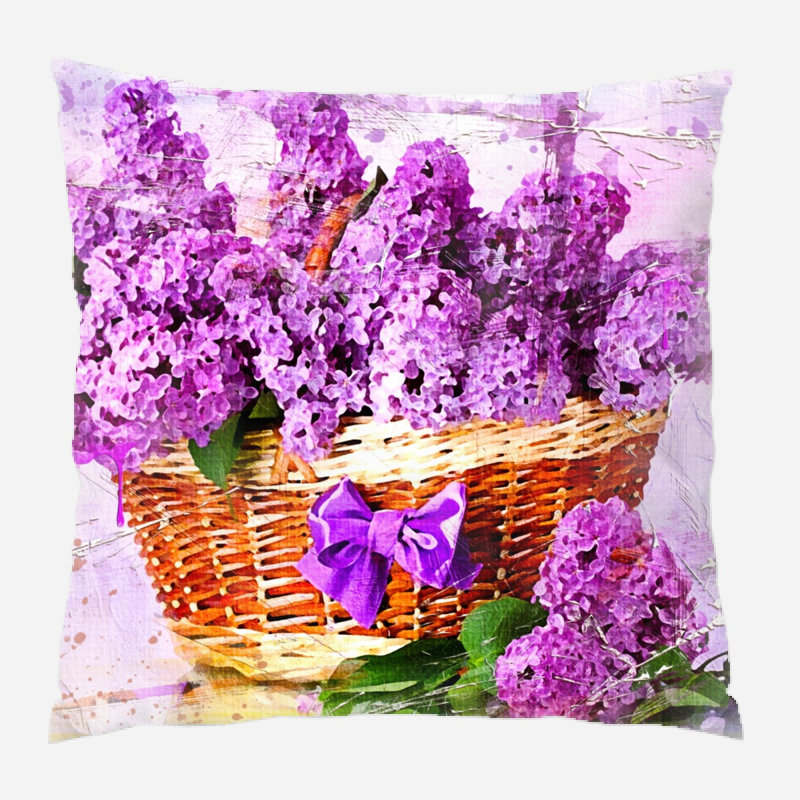 Coussin décoratif fleurs Union, Microsuède, Intérieur