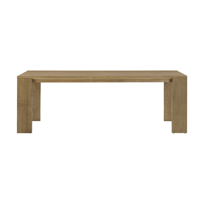 Natural Ash Wood Extendable Rectangular Dining Table for Eight