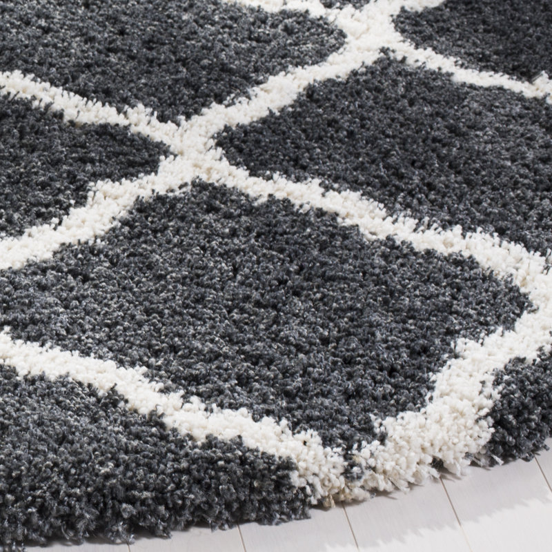 Darrold Hudson Shag Performance Geometric Rug, Round 7'