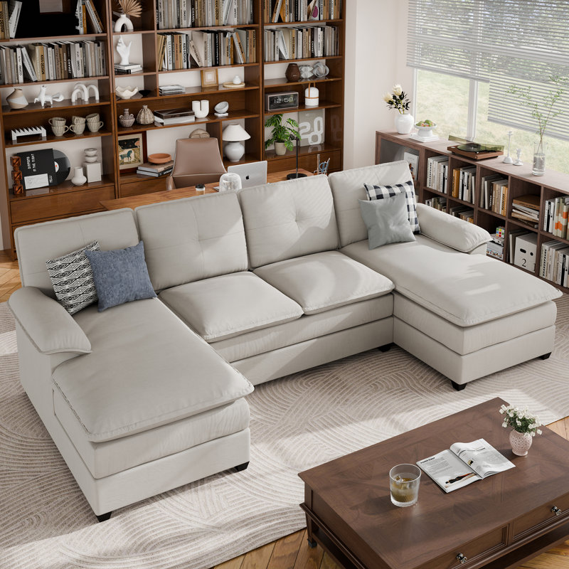  Canapé modulaire 3 pièces Rezarta, Mélange de lin beige