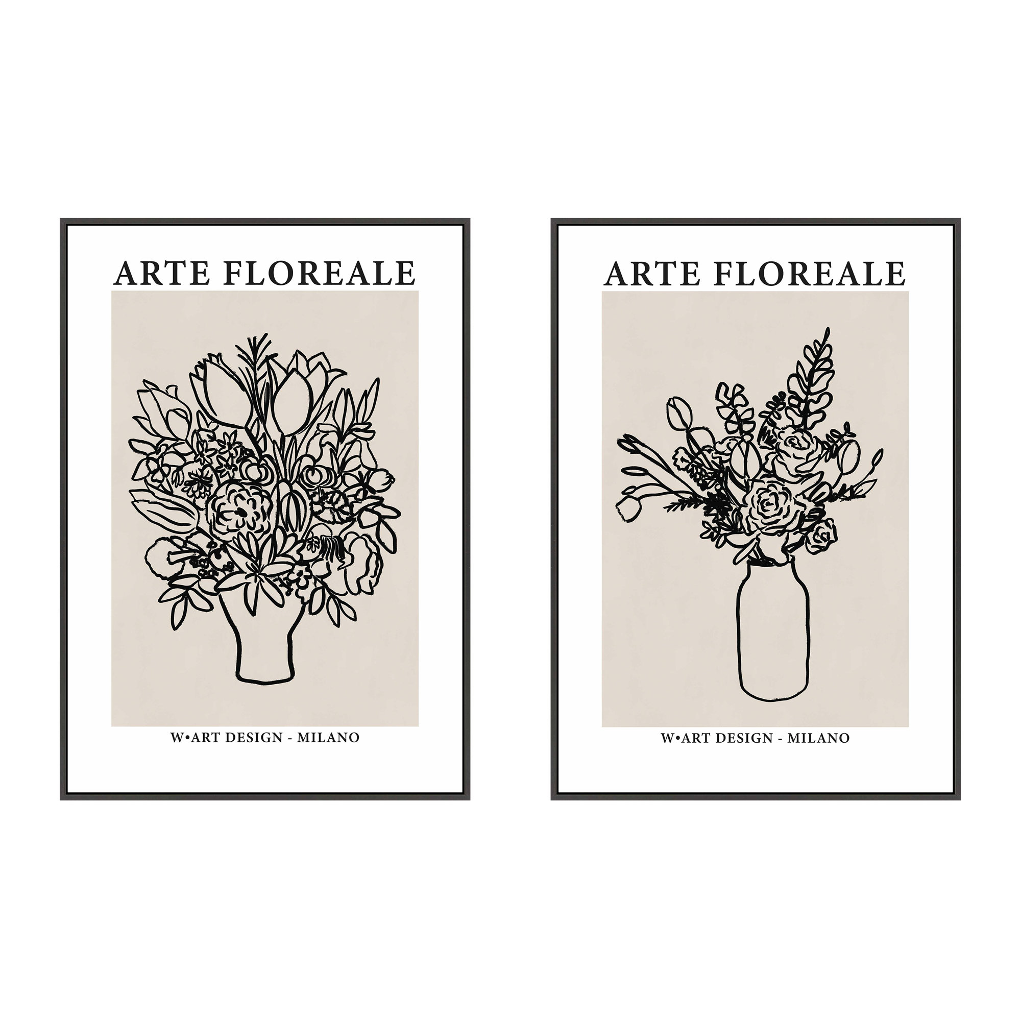 Arte Floreale by Romina Gadler, 20" H x 14" W, Black Canvas Framed