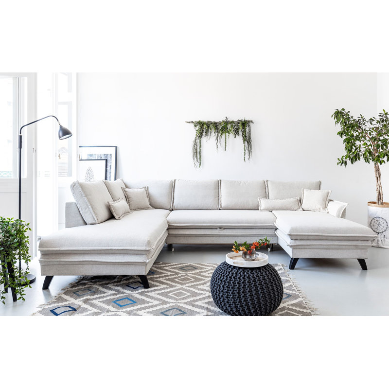 Charming Charlie Corner Sofa Bed, Beige, Left Hand Facing