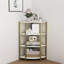 Étagère d'angle à 4 niveaux, bibliothèque autoportante, étagère à plantes pour salon, bureau à domicile, cuisine, petit espace