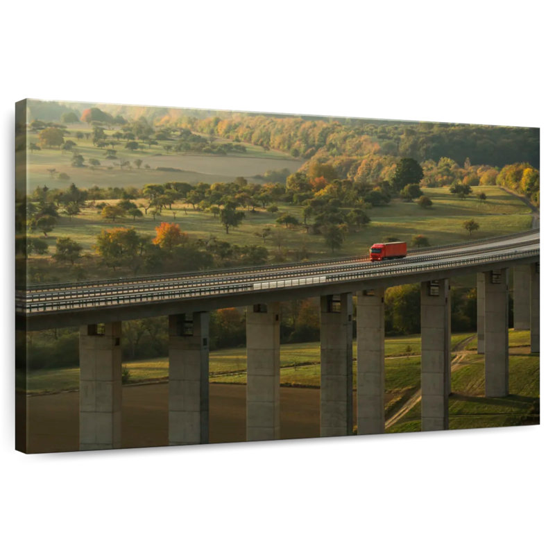 Lilie Truck On Autobahn Bridge