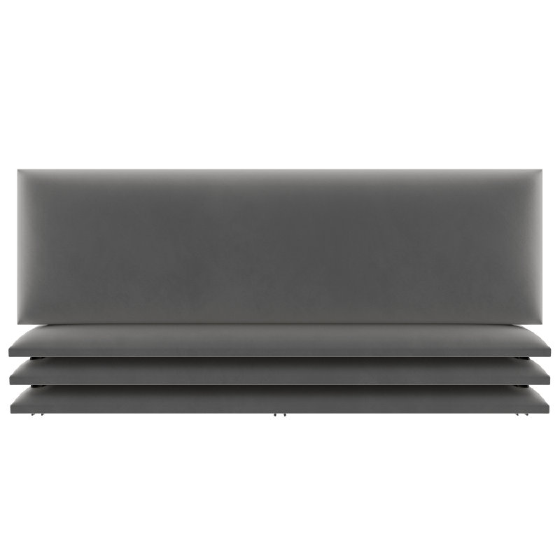 Garen Upholstered Headboard, King, Velvet Smoke Grey