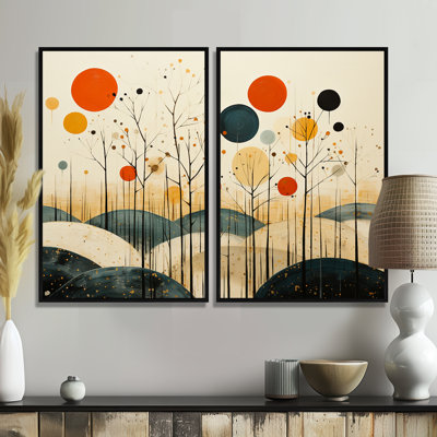 Oasis colorée de style Mid-Century coloré multicolore - art mural moderne multicolore