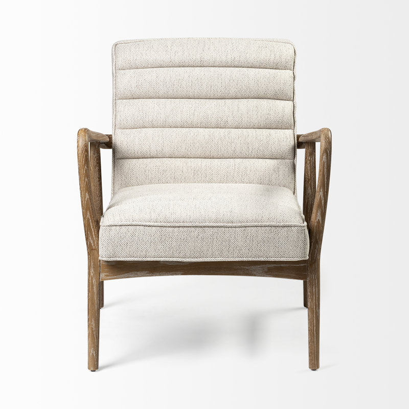 Calder Upholstered Armchair, Brown, Cream
