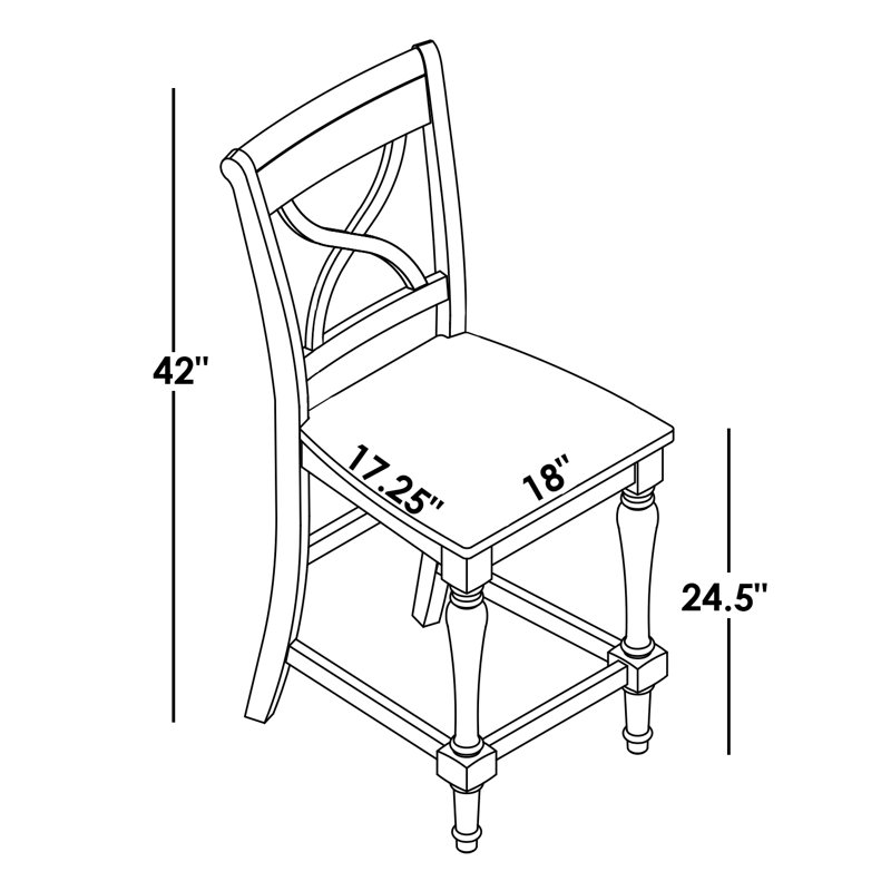 Iestyn Solid Wood Counter Stool