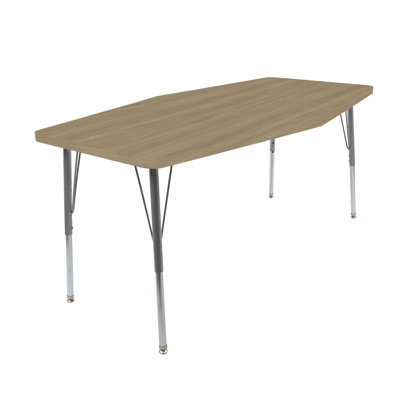 Table d'activité hexagonale 34 po x 60 po avec pieds coulissants standard réglables