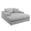 Chaise en velours côtelé gris clair Hilde avec 2 coussins Hilde