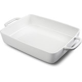 9 X13 Baking Dish Ceramic Lasagna Pan For Oven, Large Bakeware Tray Rectangular Casserole Dishes With Double Handle For Cooking And Daily Use -White