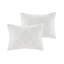 Ensemble d'édredon 3 pièces en chenille de coton capitonné blanc cassé-126579585