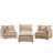  3-Seater Modular L-Shaped Chenille Sectional Sofa with Removable Ottoman - Coffee-1203852881