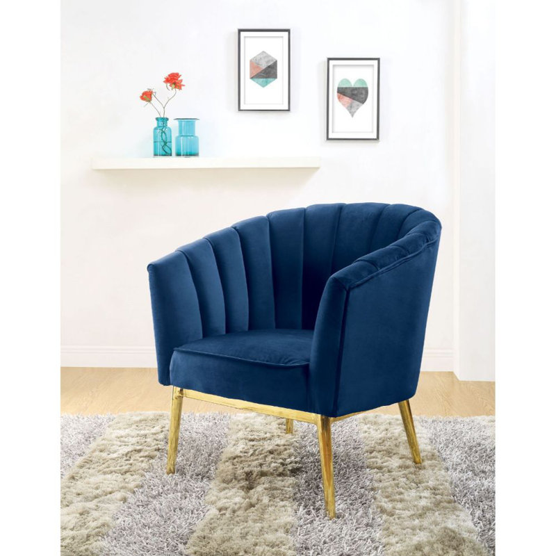 Lyli Upholstered Accent Chair, Blue