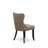 3 Piece Dining Table Set Contains 1 Dining Room Table and 2 Coffee Linen Fabric Dining Chairs Button Tufted Back with Nail Heads - Wire Brushed Black Finish-1300094736-1300094743-1333752358