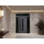Front Exterior Prehung Steel Door / Ronex 0130 Grey / 2 Side and Top Exterior Window Sidelite / Entry Metal Modern Painted W12+36+12" x H80+16" Left hand Inswing-98196175-98196171