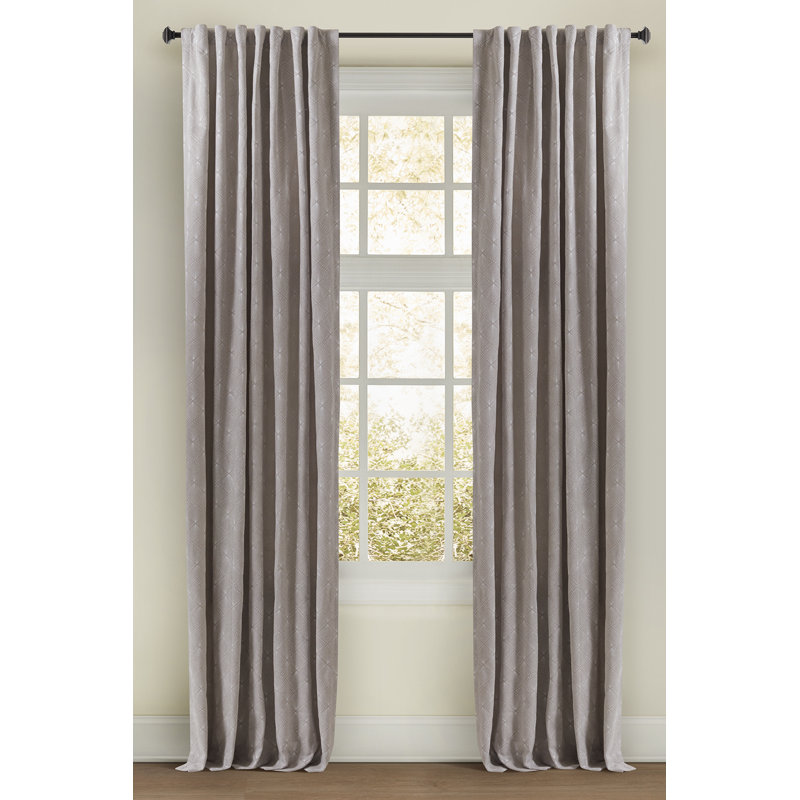 Marina Cotton Blend Solid Room Darkening Thermal Rod Pocket Curtain Panels, Dove Gray, 50" W x 108" L