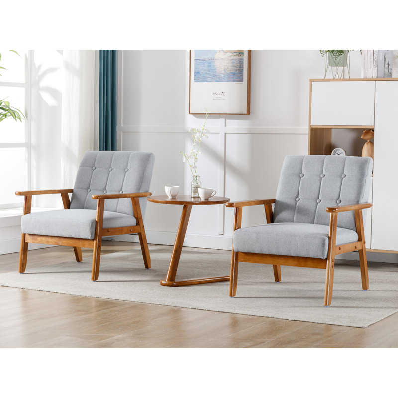 Fauteuil capitonné de 25,35 pouces de largeur, Gris clair