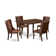 Ensemble de table de salle à manger avec plateau en bois massif Finish