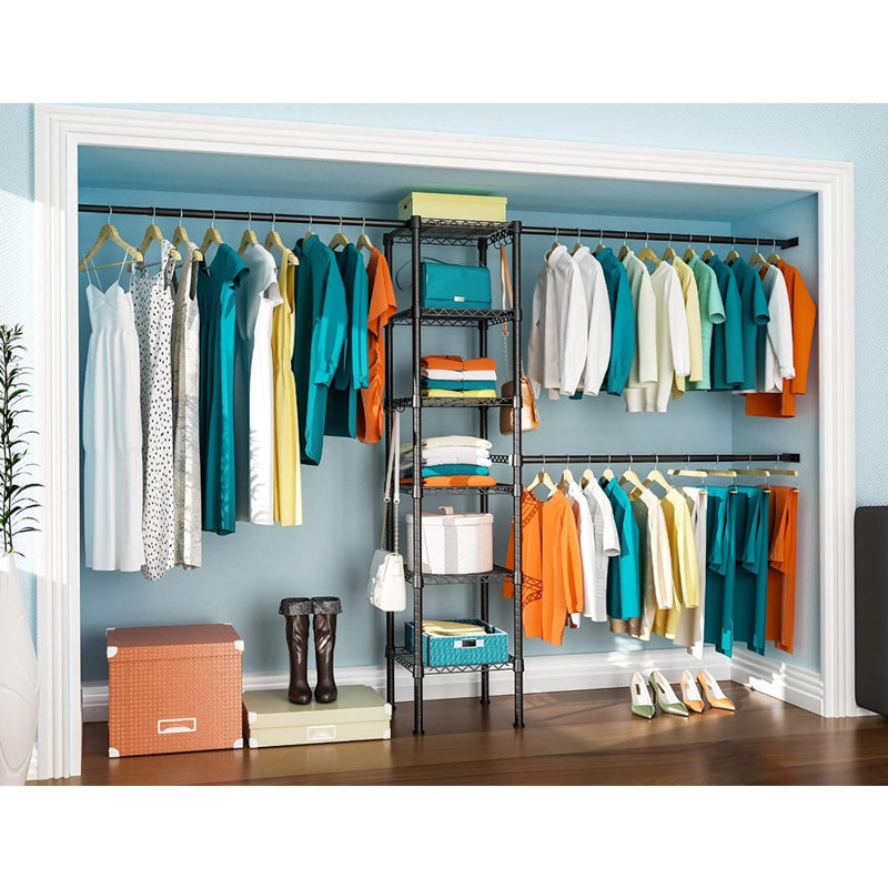 Closet Storage Organizer System, 6 Tiers Heavy Duty Meta...