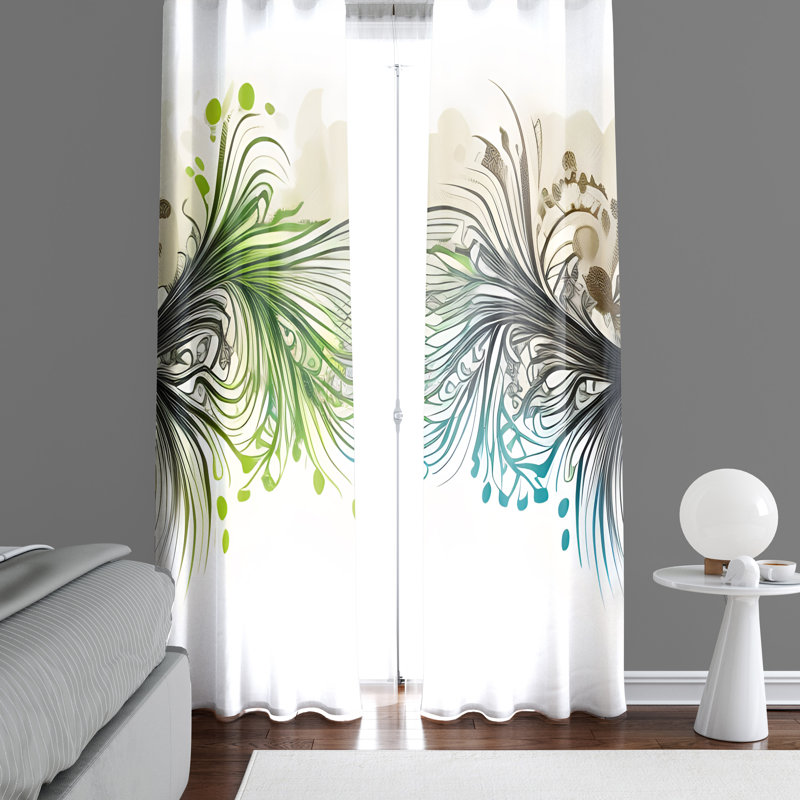 Paire de rideaux semi-transparents en polyester Braydi, L 20 po x L 82 po