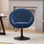 Fauteuil demi-tonneau pivotant en velours l 26,7 po Askerby-2073627293