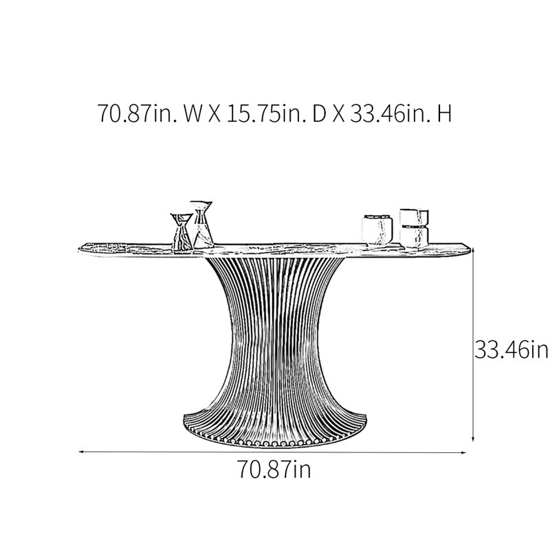 Console Modern Luxury Art, H 33,46 po x l 70,87 po x P 15,75 po, Argent argent