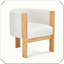 Fauteuil de salle à manger rembourré 2 pièces avec structure en bois d'hévéa