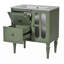 Meuble-lavabo de salle de bain 30 po avec lavabo en résine Retro, meuble-lavabo simple autoportant avec 2 tiroirs