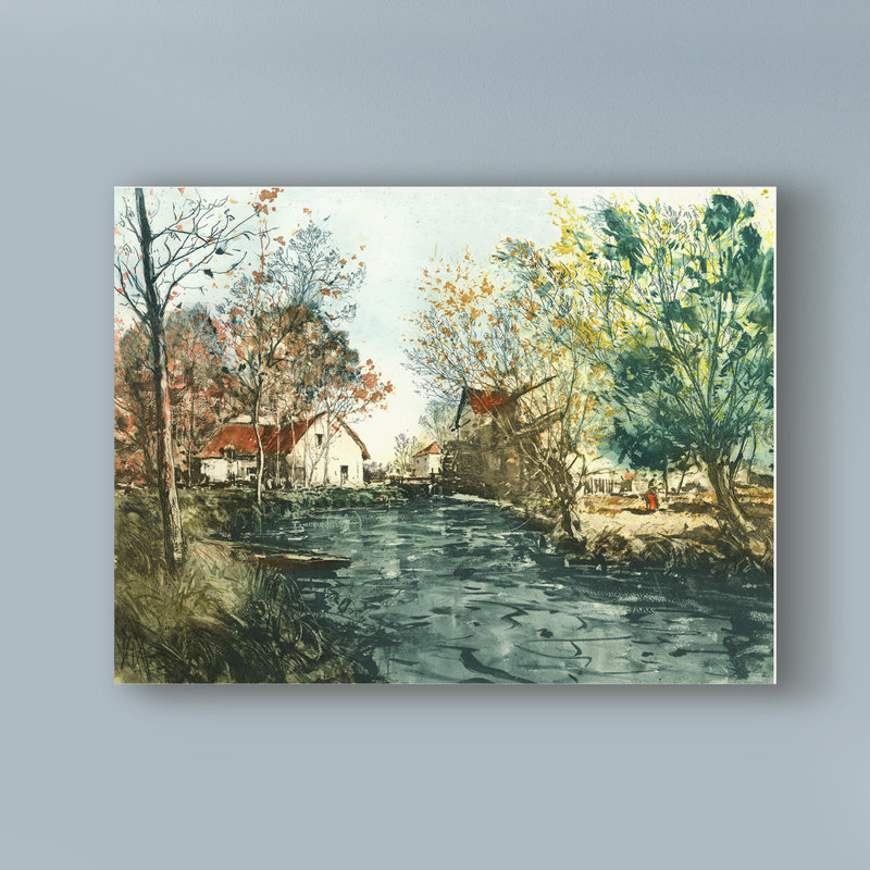 « automne landscape iii », reproduction sur toile tendue, H 14 po x l 19 po x P 2 po