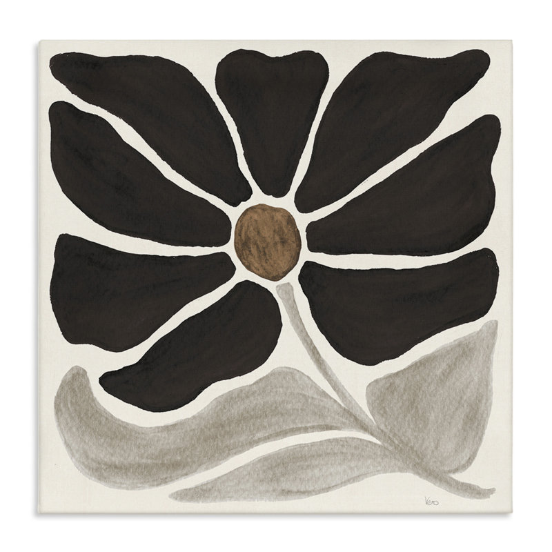 Art mural moderne sur toile à fleurs neutres par Véronique Charron, H 30 po x l 30 po
