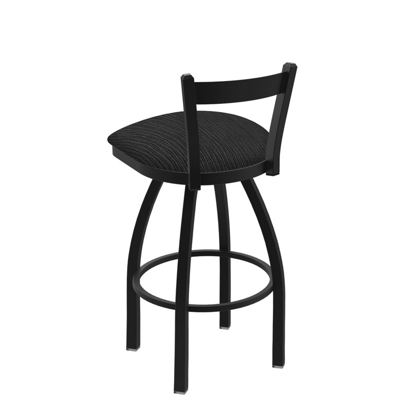 821 Catalina Low Back Swivel Bar Stool, Black Wrinkle, Counter Stool (25" Seat Height), Graph Coal