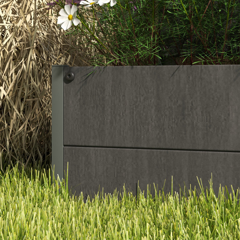 Bridgid Garden Planter with Trellis for Climbing Plants, Dark Grey