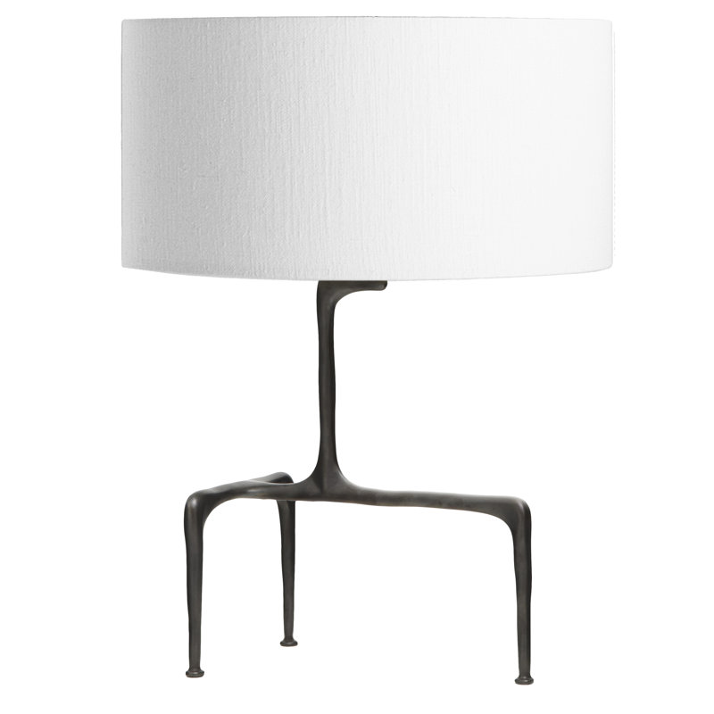 Braque Tripod Table Lamp, Dove Gray, Bronze