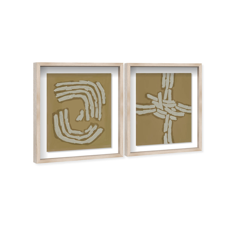 From Above Set Shadowbox Abstract Print by Oliver Gal, Black Frame, 16 x 20, 17.5"H x 21.5"W, Natural Oak Shadowbox