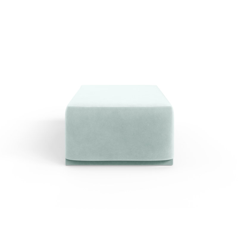 70cm Wide Velvet Pouffe Ottoman, Blue
