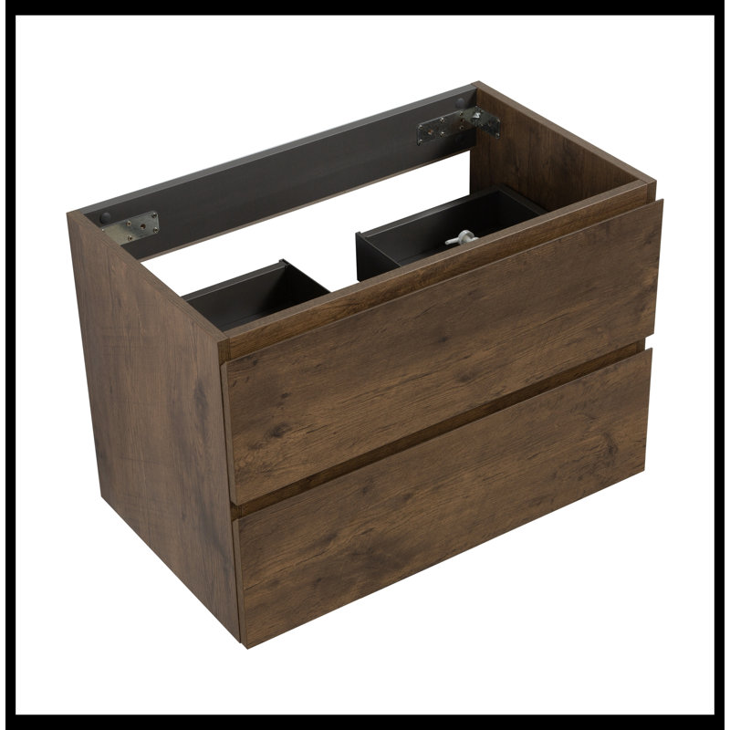 Base de meuble-lavabo Saha seulement, H 20,5 po x l 29,7 po x P 17,9 po, Noyer