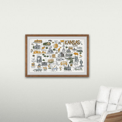 " Illustrated Map Of Kansas Sites "