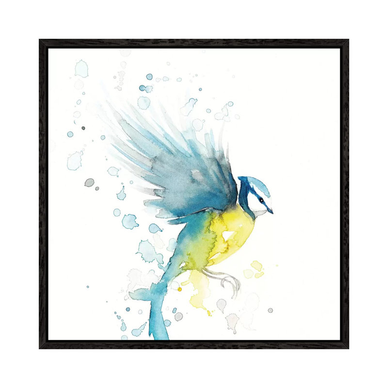 Blue Tit Bird II 1 Piece Wall Art on Canvas, 45.72 cm H x 45.72 cm W, Black Framed