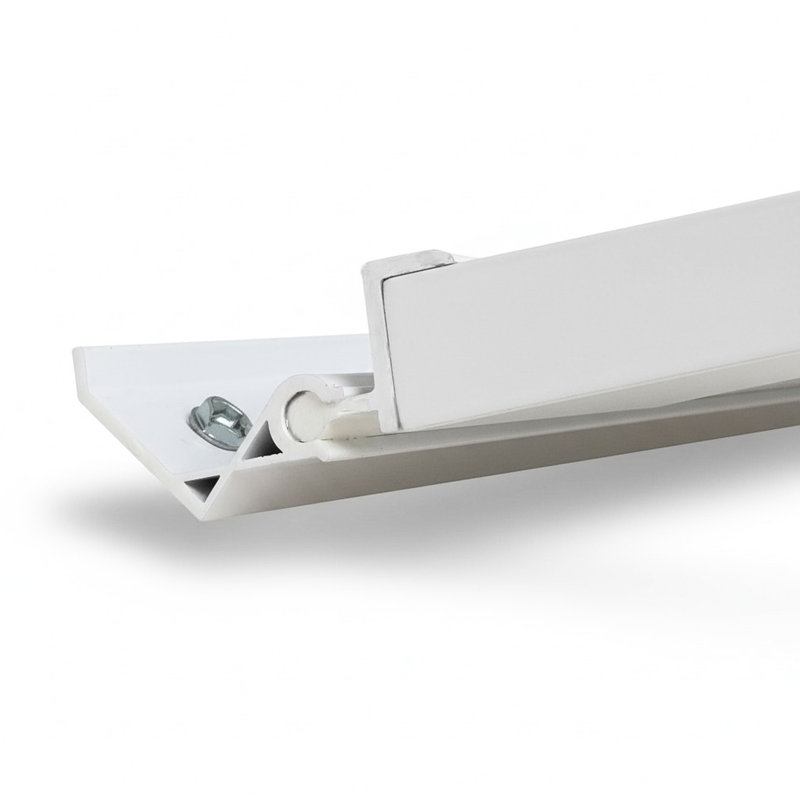 Auvent en métal Haze 4,6 - blanc, extérieur en aluminium léger avec finition thermolaquée contemporaine, charnière continue, solin intégré, attaches en acier inoxydable, pré-conçu pour