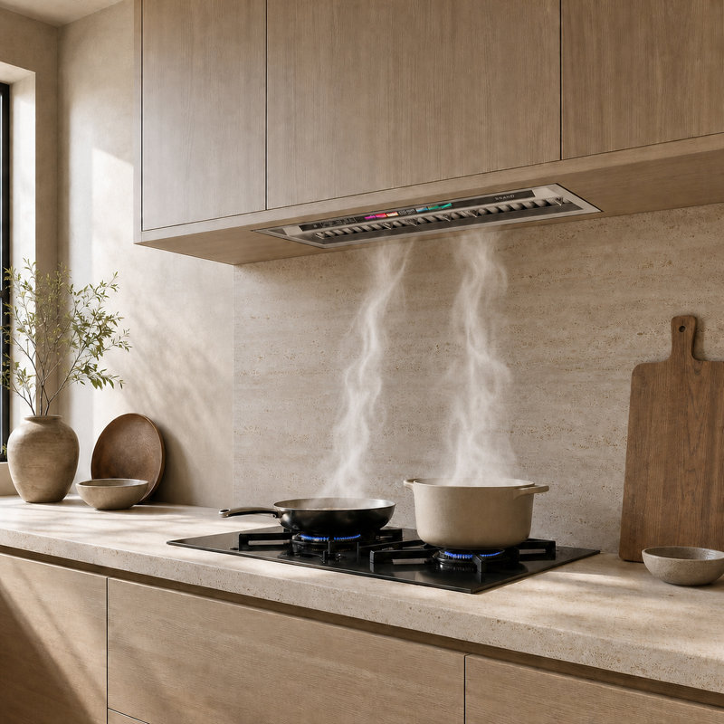 Hotte intégrée de 36 pouces avec commande vocale / par geste / tactile, hotte de cuisine intégrée avec conduit de 900 pi³ / min convertible