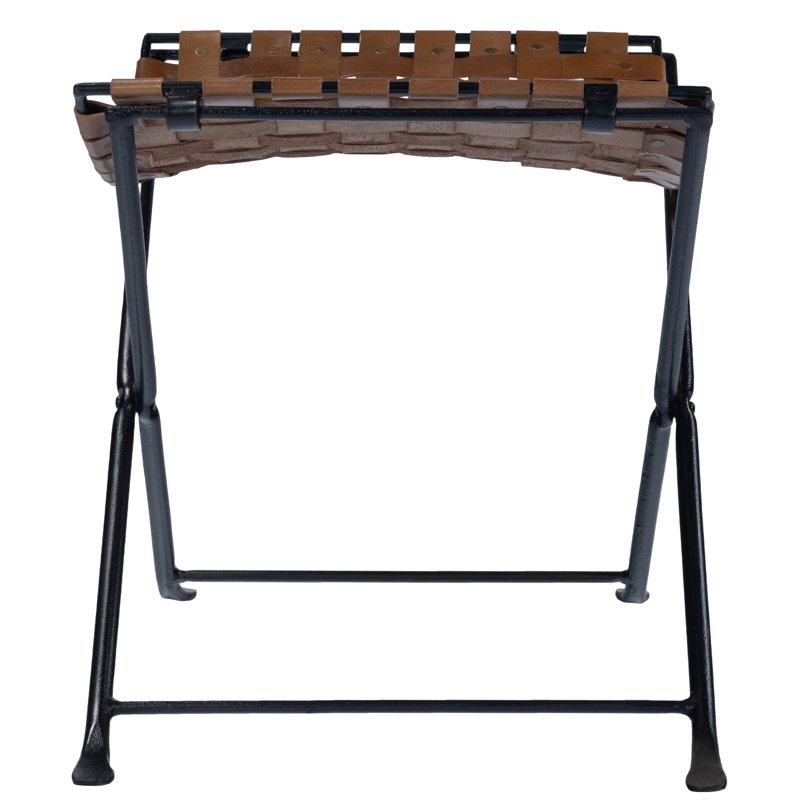 Karma Woven Leather Stool