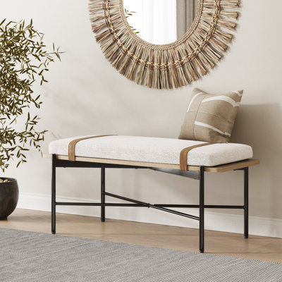 Boucle Upholstered Bench