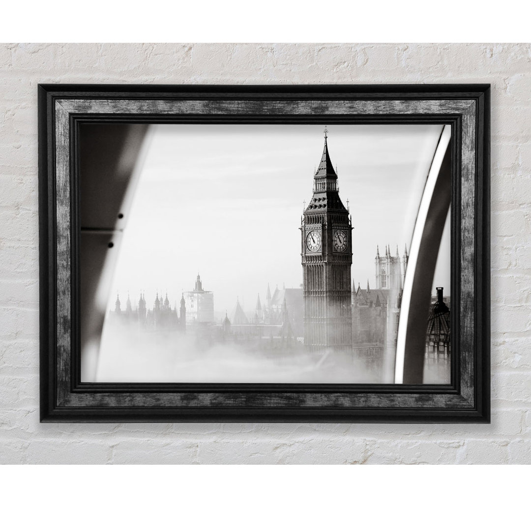 Big Ben Through The London Eye Mist - Einzelner Bilderrahmen Kunstdrucke